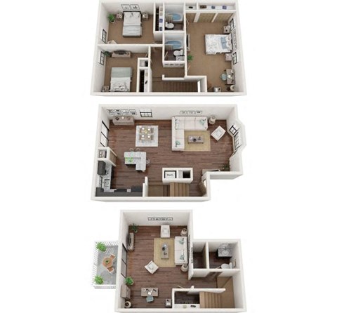 Floor plan for 3 beds, 2.5 baths, 1920 sqft